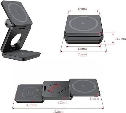 3-in-1 Wireless Charging Stand , Foldable Wireless Charger, Aluminum Alloy Charging - Innovating Vibes