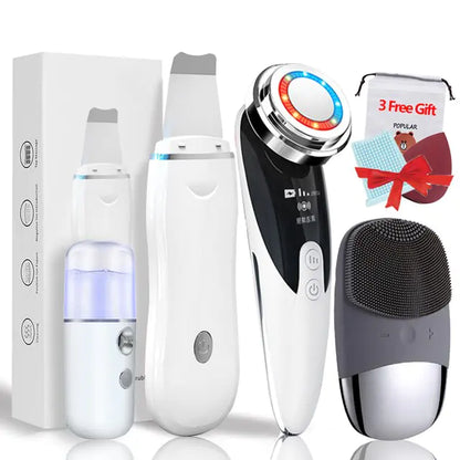 USB Rechargeable Ultrasonic Facial Care Devices Set 4+3 Gift Pack