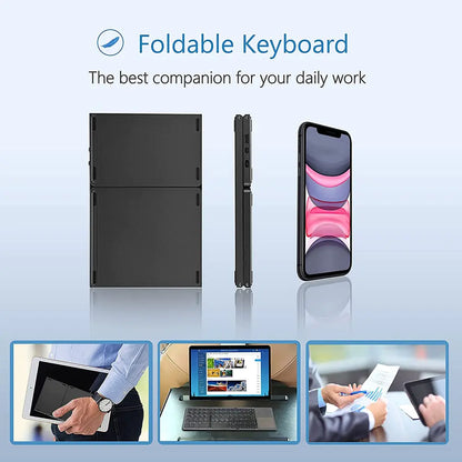 Pocket Size Portable Mini BT Wireless Keyboard with Touchpad for Android, Windows, PC, Tablet, with Rechargeable Li-ion Battery