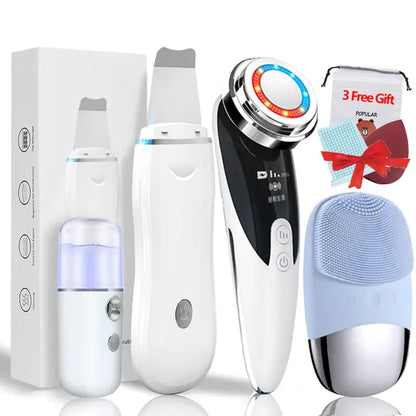 USB Rechargeable Ultrasonic Facial Care Devices Set 4+3 Gift Pack