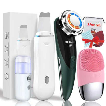 USB Rechargeable Ultrasonic Facial Care Devices Set 4+3 Gift Pack