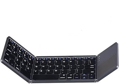 Pocket Size Portable Mini BT Wireless Keyboard with Touchpad for Android, Windows, PC, Tablet, with Rechargeable Li-ion Battery