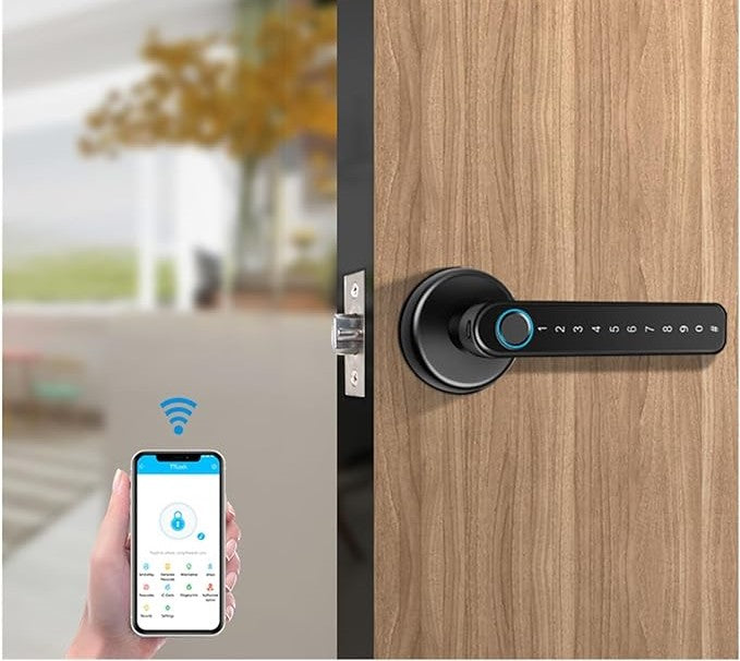 Smart Fingerprint Door Lock with TT Lock APP+Fingerprint Biometrics+Password and Mechanical Key