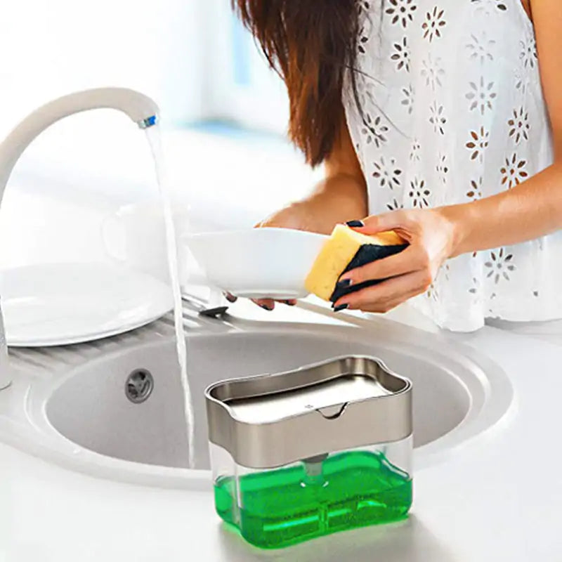 2-in-1 Soap Dispenser Sponge Caddy