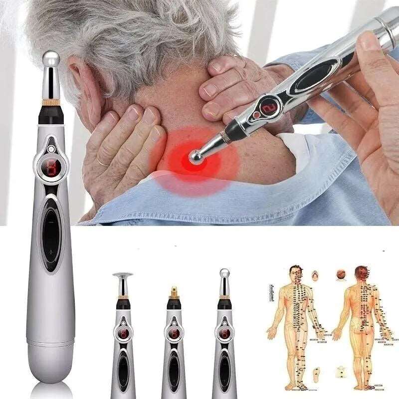 Electric Acupuncture Pen, Needle-Free Acupuncture for Pain Relief Digital Acupuncture Pen Pain Relief Meridian Electric Energy Massager Electric Acupuncture Pen