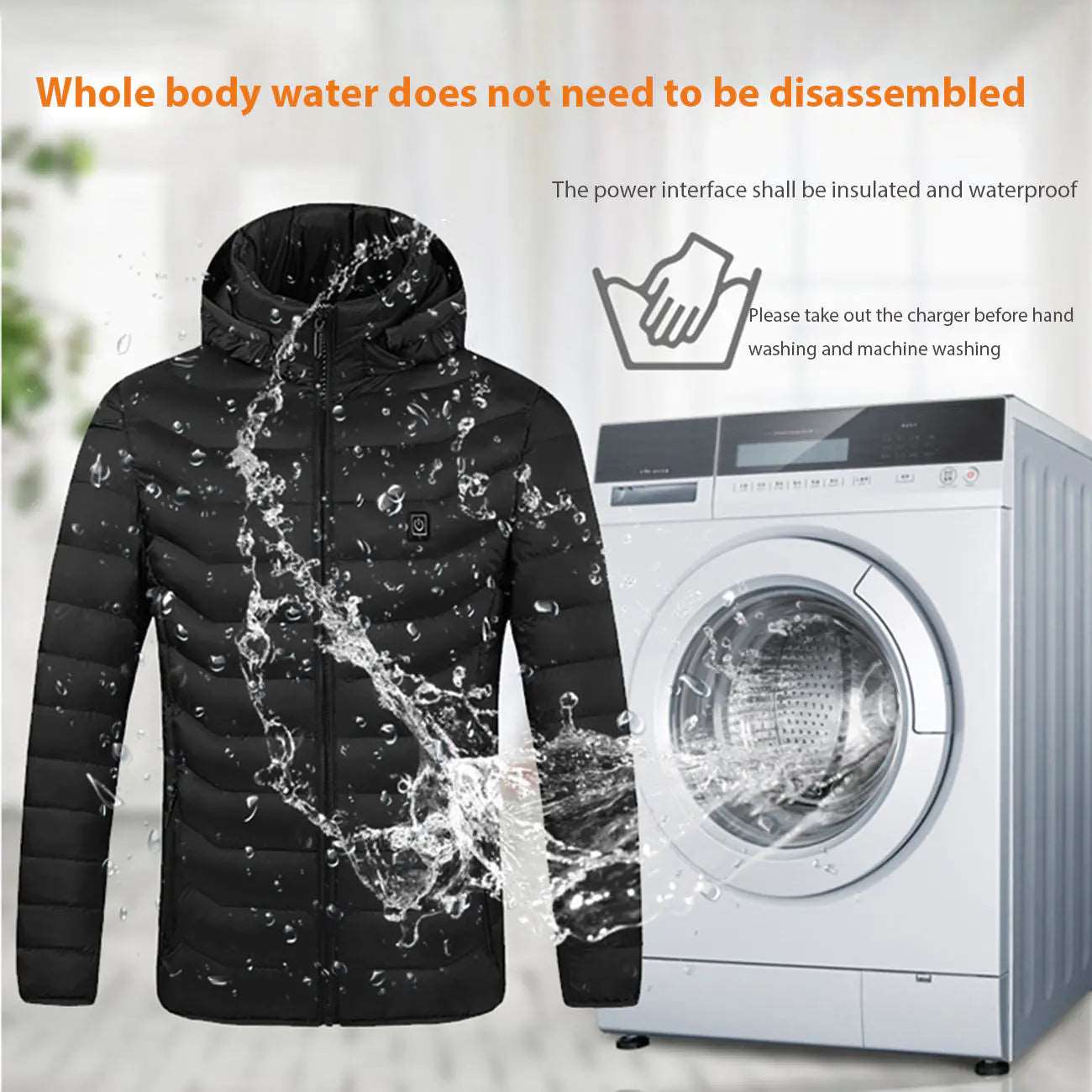 Heated Jacket USB Electric  Vest Winter Outdoor Warm Spots Thermal Coat Parka Jacket Hoodie