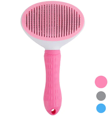 One click Self Cleaning Pet Hair Brush Stainless Steel Bristle