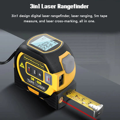 Smart-3 In 1 Laser Tape Measure (40m)&(60m)in Blue & Yellow