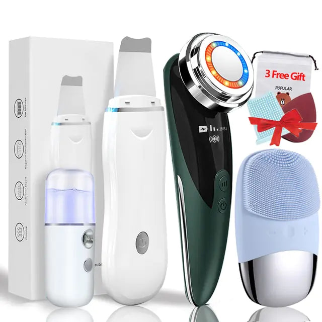 USB Rechargeable Ultrasonic Facial Care Devices Set 4+3 Gift Pack