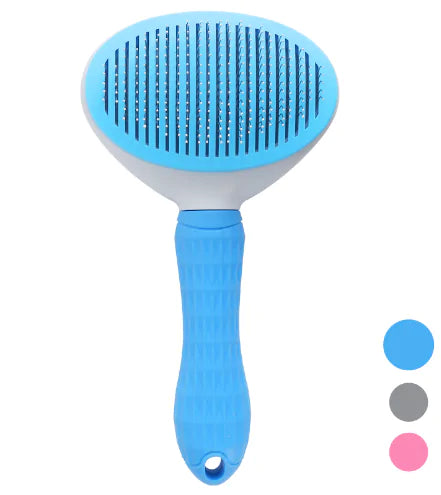 One click Self Cleaning Pet Hair Brush Stainless Steel Bristle