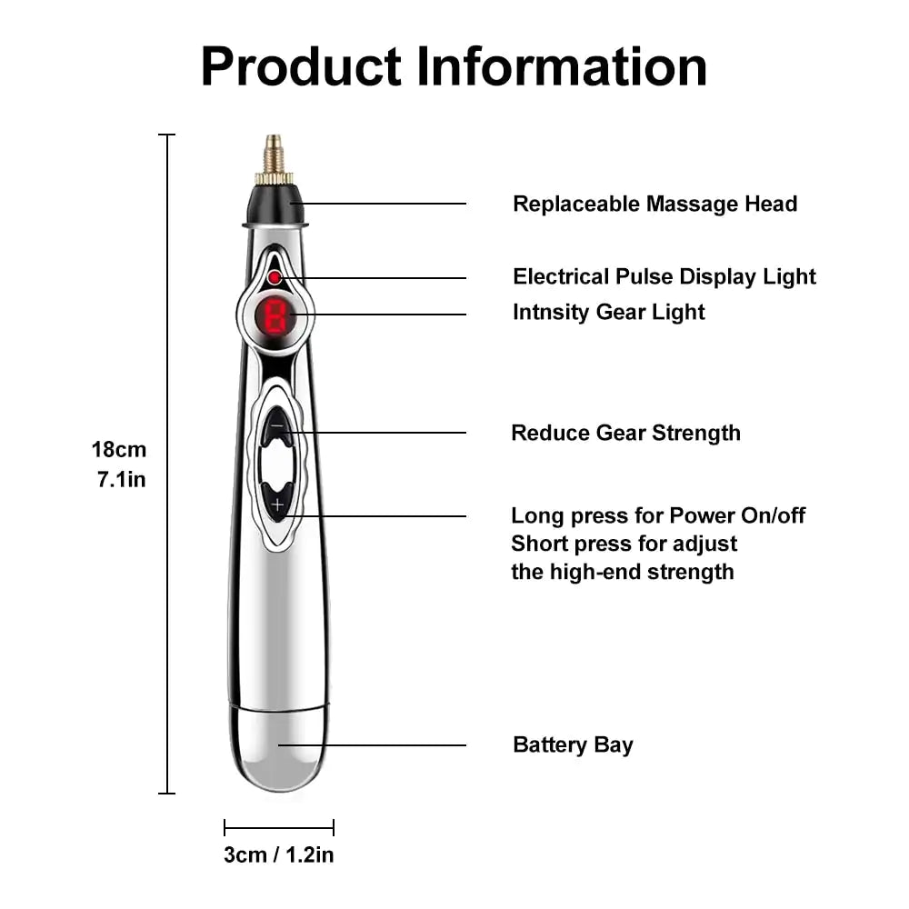 Electric Meridian Laser Pen Therapy Electric Acupuncture Pen, Needle-Free Acupuncture for Pain Relief Digital Acupuncture Pen Pain Relief Meridian Electric Energy Massager Electric Acupuncture Pen Innovating Vibes